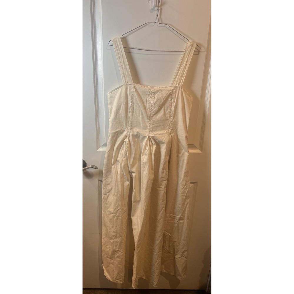 Linea Moda Womens Jumpsuit 100% Cotton Dress Cream L